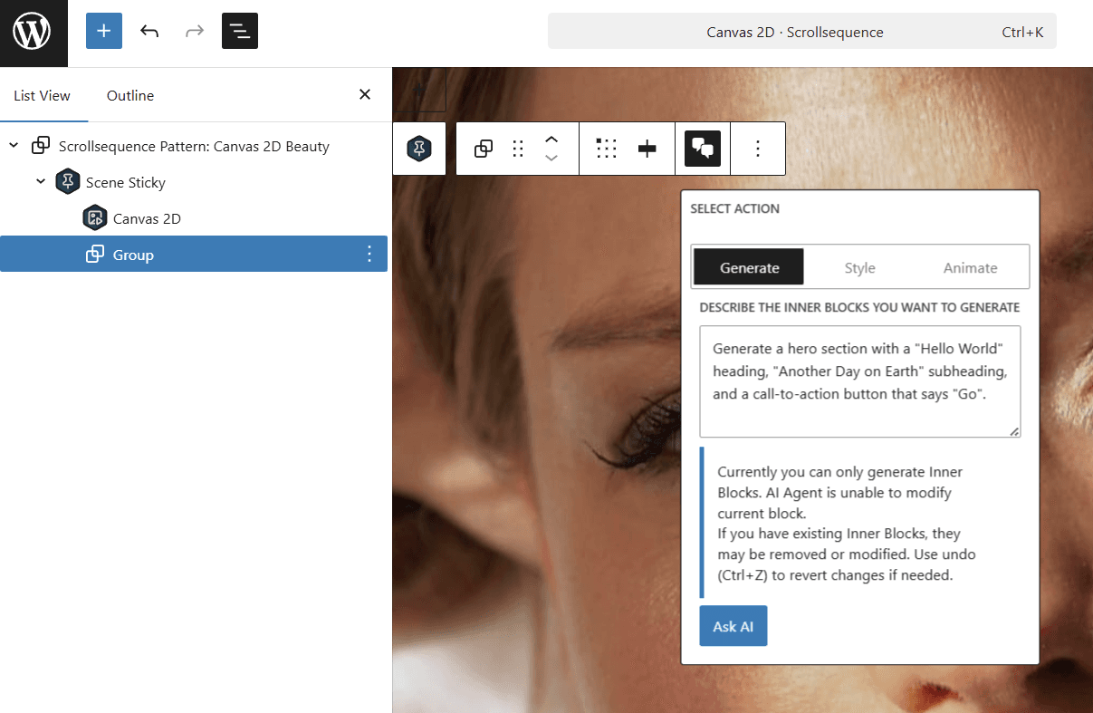 Generate Blocks with Scrollsequence