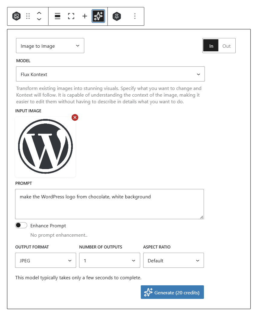 Image to Image tool from the Canvas 2D block