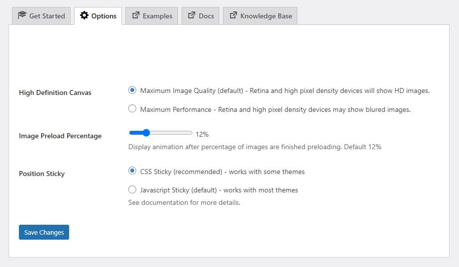 Scrollsequence Options
